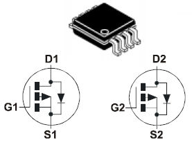 ZXMD63P03X, DUAL 30V P-CHANNEL ENHANCEMENT MODE MOSFET